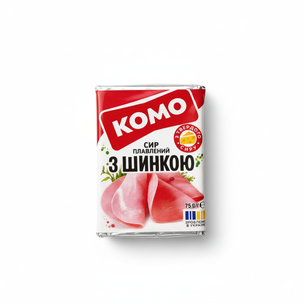 Сир плавлений з шинкою 75г КОМО