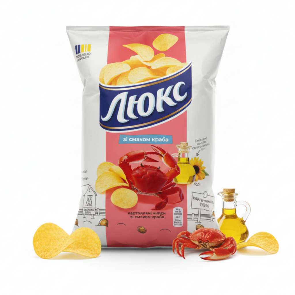 Чіпси «Люкс» зі смаком краба 125г
