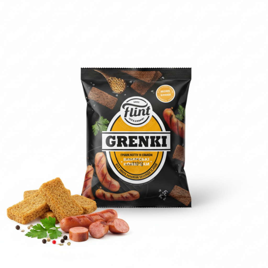 Sucharki „Flint” o smaku kiełbasy bawarskiej 110g