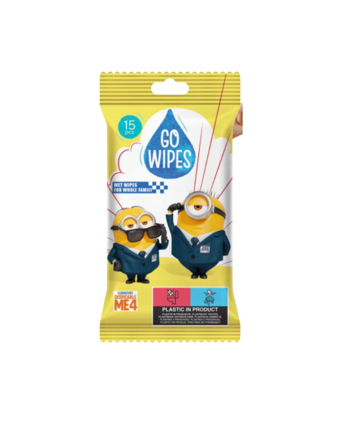 Вологі серветки Go Wipes Міньйони 15 шт