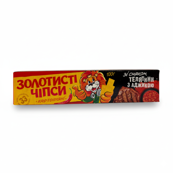 Чипси „Золотисті” зі смаком телятини з аджикою 100г