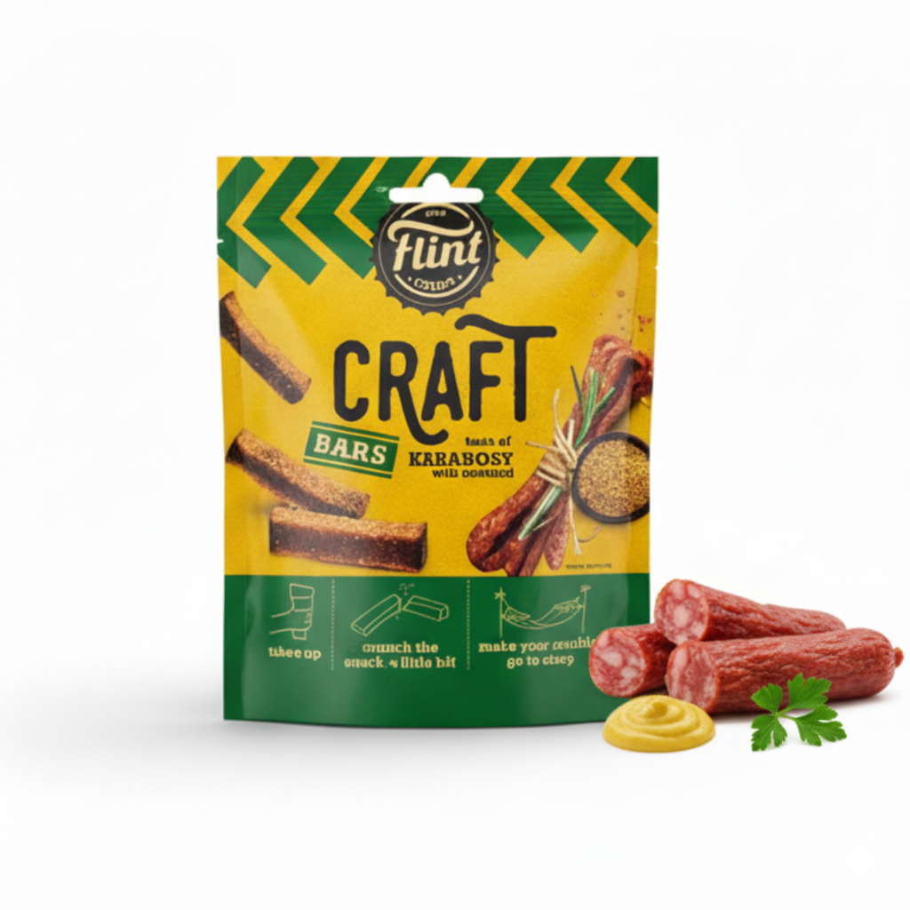 Грінки «Флінт» Craft зі смаком кабаносів з гірчицею 90г