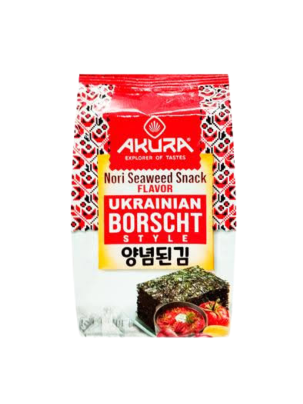 Chipsy z alg morskich nori o smaku Barszczu „Akura” 4,5g