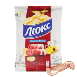 Чіпси «Люкс» зі смаком бекону 125г