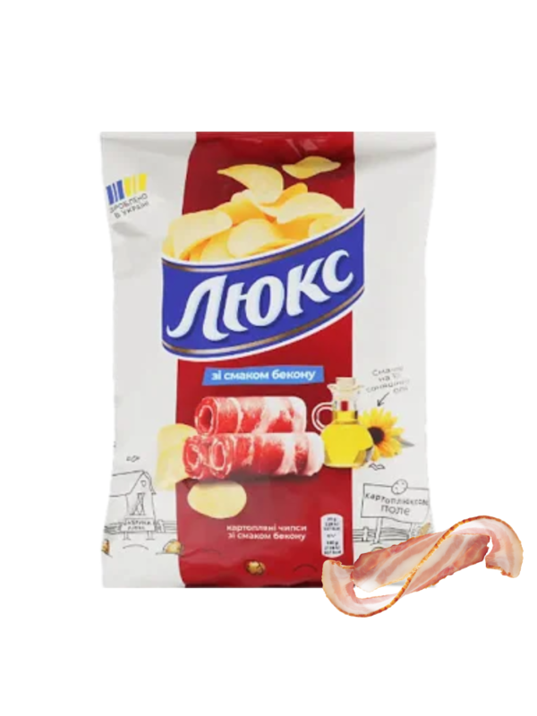 Чіпси «Люкс» зі смаком бекону 125г