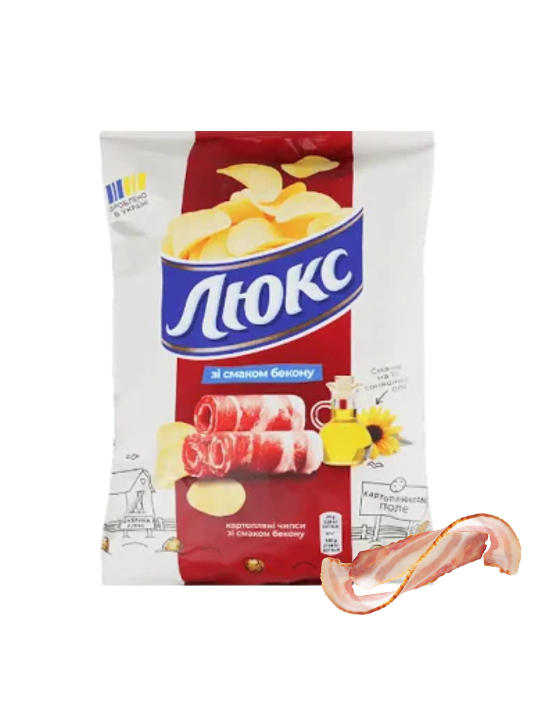 Чіпси «Люкс» зі смаком бекону 125г