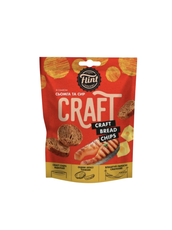 Grzanki chlebowe o smaku Łososia z Serem „Flint” Craft 80g