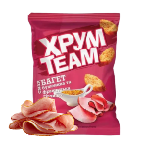 Сухарики «ХрумTeam» зі смаком шинки та гірчиці 60г