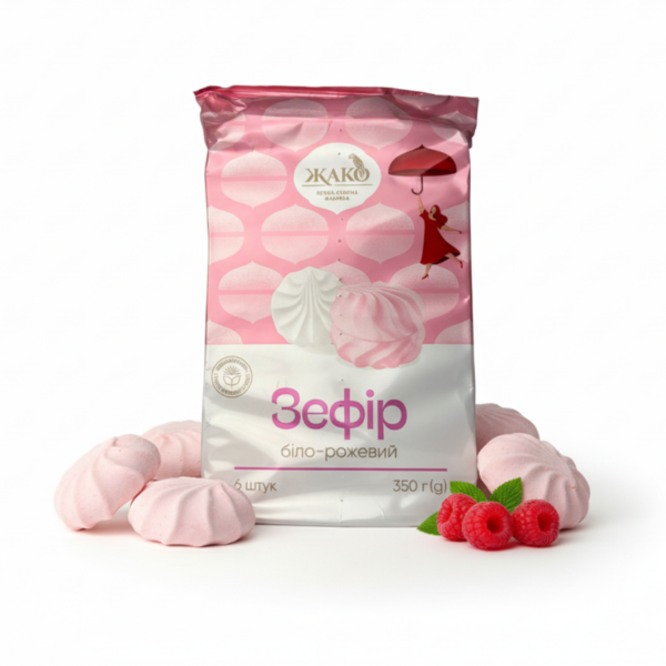 Zefir biało-różowy "Żako" 350g