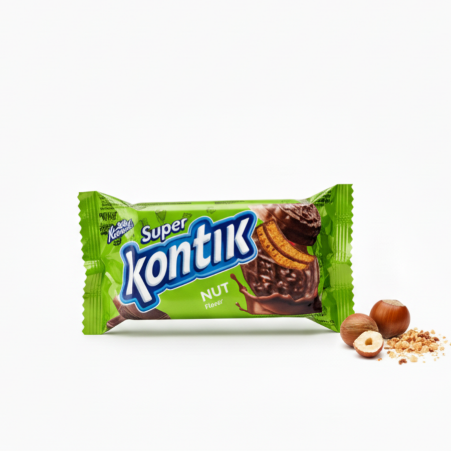 Печиво-сендвіч "Super Kontik" зі смаком горіха 90 г