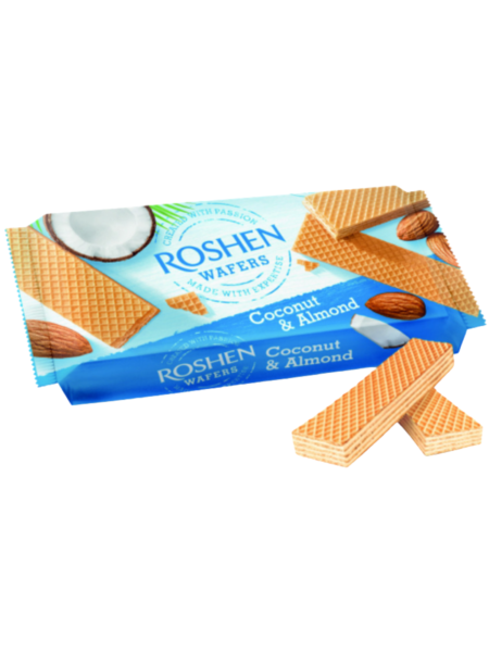 Вафлі зі смаком кокосово-мигдальним Roshen 216г