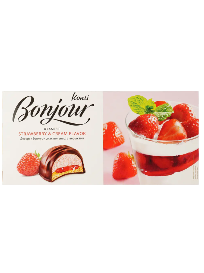Deser "Bonjour" Konti o smaku truskawki 232 g
